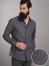 Machu Brown Printed Full Sleeve Single Cuff Slim Fit Party Wear Blended Shirt