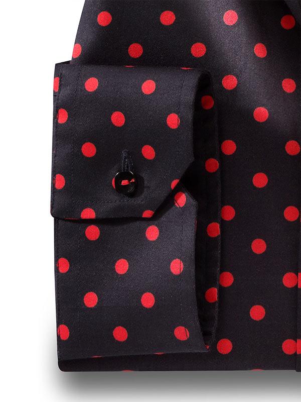 Manuel Black Printed Full Sleeve Single Cuff Slim Fit Party Wear Blended Shirt
