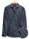 Mendes Cobalt Printed Full Sleeve Single Cuff Slim Fit Party Wear Blended Shirt