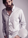 Nemo White Printed Full Sleeve Single Cuff Slim Fit Party Wear Blended Shirt