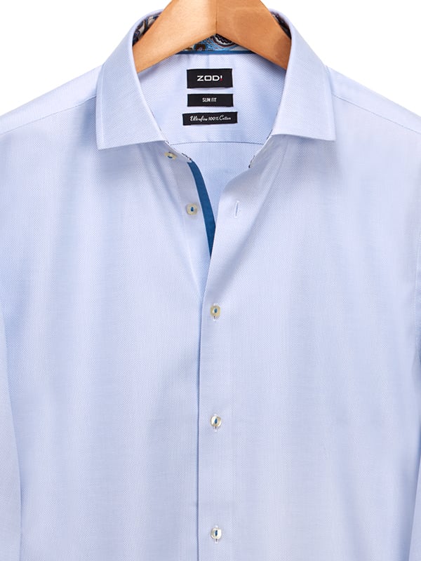 Pietro Sky Solid Full Sleeve Single Cuff Slim Fit Party Wear Cotton Shirt