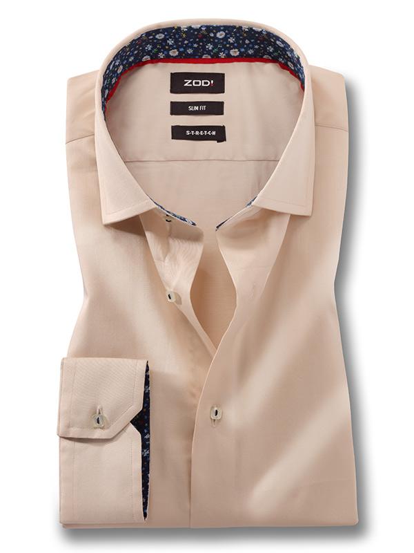 Riccardo Cream Solid Full Sleeve Single Cuff Slim Fit Party Wear Blended Shirt