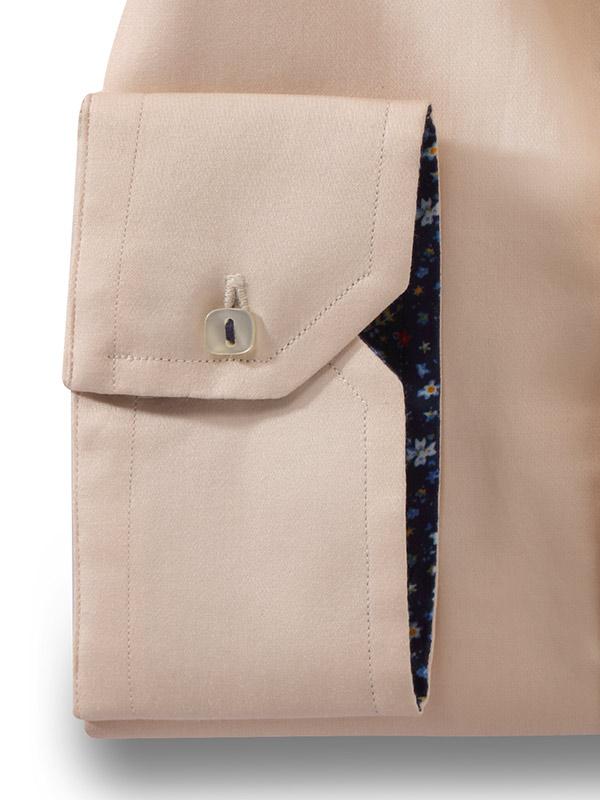 Riccardo Cream Solid Full Sleeve Single Cuff Slim Fit Party Wear Blended Shirt