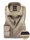 Russell Beige Satin Full Sleeve Single Cuff Slim Fit Party Wear Poly Satin Shirt