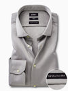 Russell Light Grey Satin Full Sleeve Single Cuff Slim Fit Party Wear Poly Satin Shirt