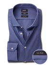 Sainz Blue Tecnho 4 Way Stretch Solid Full Sleeve Single Cuff Slim Fit Party Wear Blended Shirt