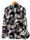 Silvano Black Printed Full Sleeve Single Cuff Slim Fit Party Wear Viscose Shirt