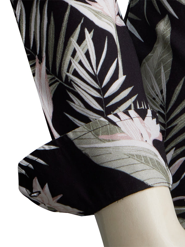 Silvano Black Printed Full Sleeve Single Cuff Slim Fit Party Wear Viscose Shirt