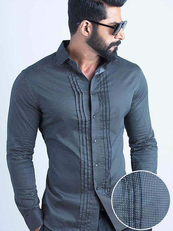 Snake Black Printed Full Sleeve Single Cuff Slim Fit Party Wear Blended Shirt