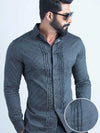 Snake Black Printed Full Sleeve Single Cuff Slim Fit Party Wear Blended Shirt