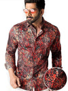 Tijuana Coral Printed Full Sleeve Single Cuff Slim Fit Party Wear Blended Shirt