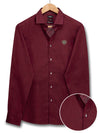 Vanquish Wine Solid Full Sleeve Single Cuff Slim Fit Party Wear Cotton Shirt