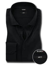 Verstappen Black Solid Velvet Touch Full Sleeve Single Cuff Slim Fit Party Wear Blended Shirt