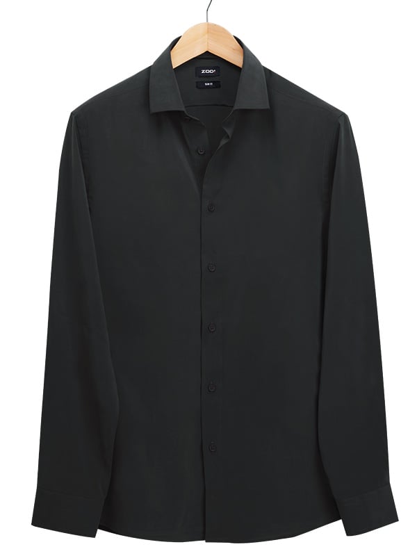 Verstappen Grey Solid Velvet Touch Full Sleeve Single Cuff Slim Fit Party Wear Blended Shirt