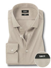 Verstappen Beige Solid Velvet Touch Full Sleeve Single Cuff Slim Fit Party Wear Blended Shirt