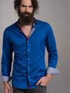 Wake Cobalt Solid Full Sleeve Single Cuff Slim Fit Party Wear Blended Shirt