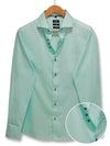 Walberg Mint Solid Full Sleeve Single Cuff Slim Fit Party Wear Blended Shirt