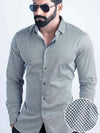 Walker Black Printed Full Sleeve Single Cuff Slim Fit Party Wear Blended Shirt