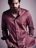 Xoyo Red Printed Full Sleeve Single Cuff Slim Fit Party Wear Blended Shirt