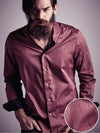 Xoyo Red Printed Full Sleeve Single Cuff Slim Fit Party Wear Blended Shirt