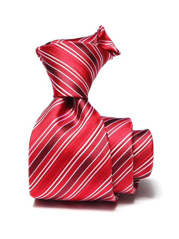 Sicilia Stripe Dark Red Silk Tie