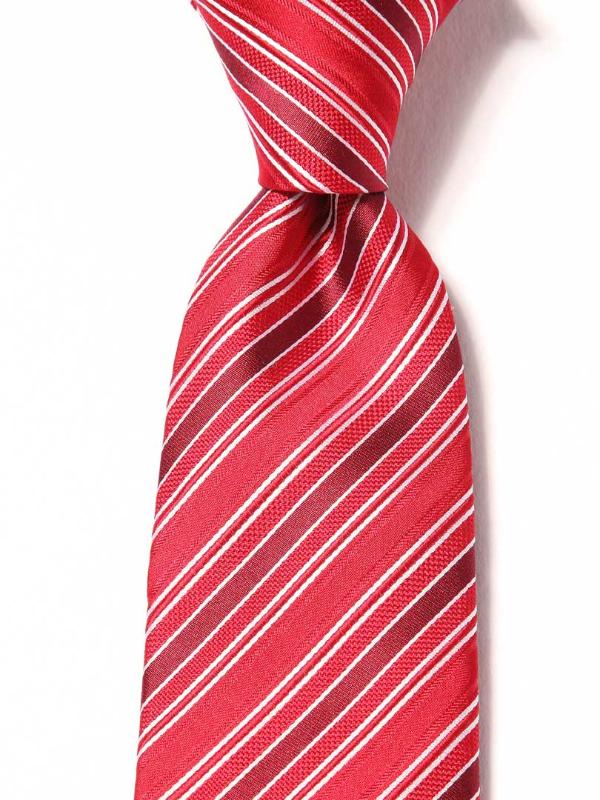 Sicilia Stripe Dark Red Silk Tie