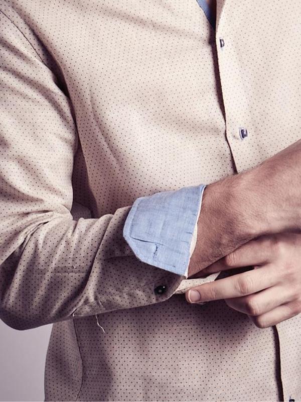 Sutra Sand Printed Full Sleeve Single Cuff Slim Fit Party Wear Blended Shirt
