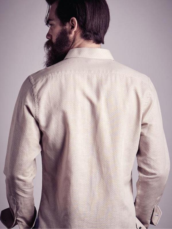 Sutra Sand Printed Full Sleeve Single Cuff Slim Fit Party Wear Blended Shirt