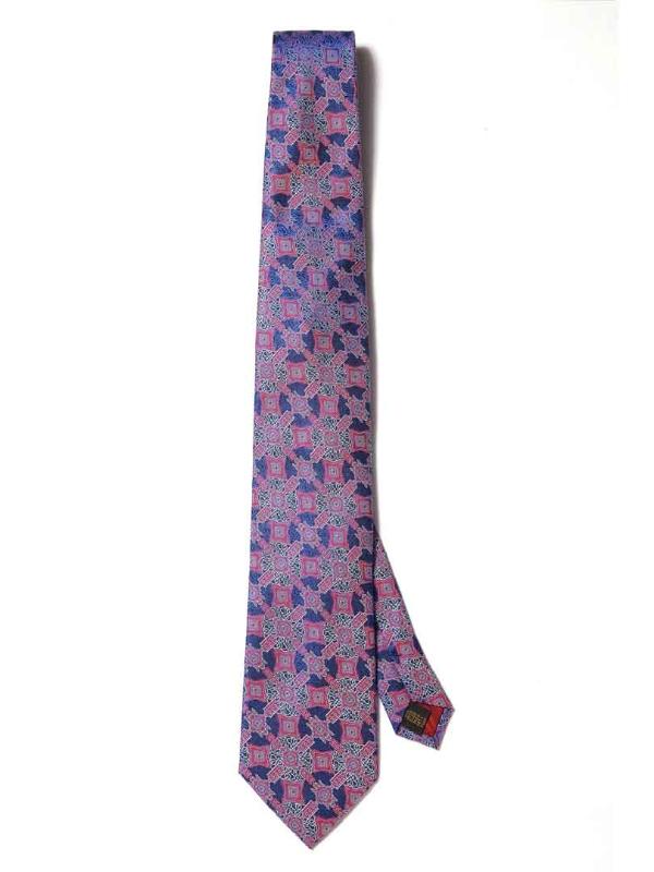 Tessera Mosaic Medium Blue Silk Tie