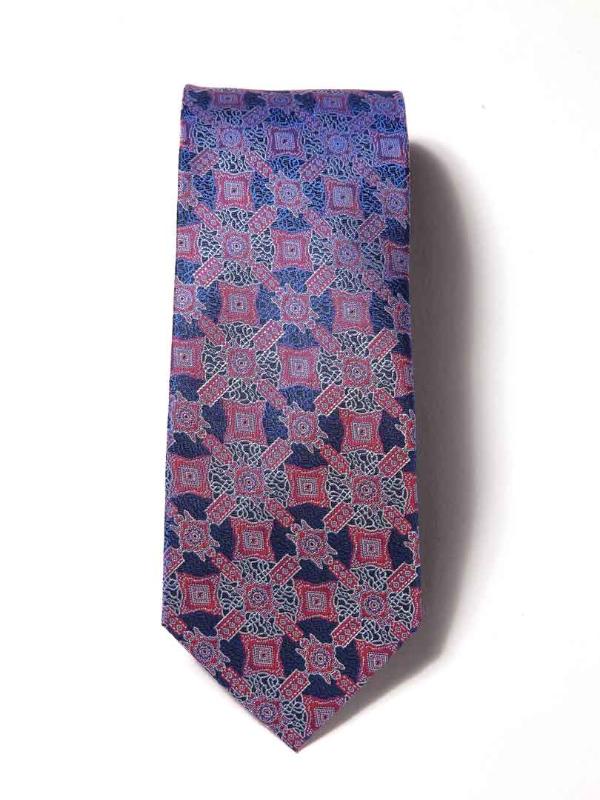 Tessera Mosaic Medium Blue Silk Tie