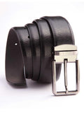 Black Textured Leather Belt
