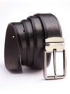Black Textured Leather Belt