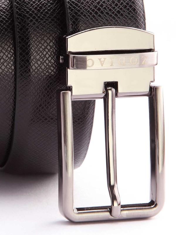 Black Textured Leather Belt