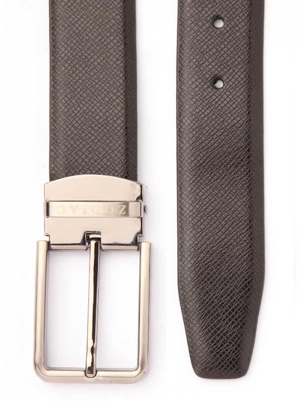 Black Textured Leather Belt