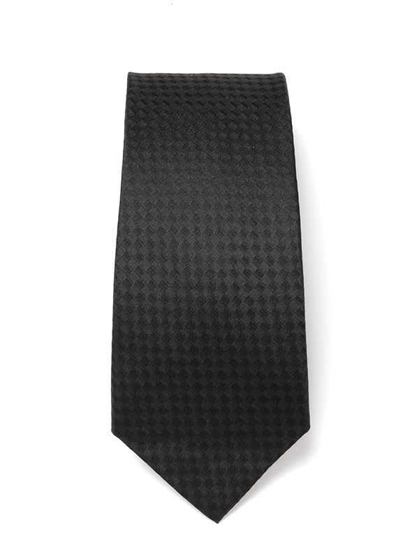 Campania Structure Dark Black Silk Tie