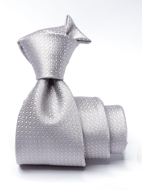 Campania Structure Light Grey Silk Tie