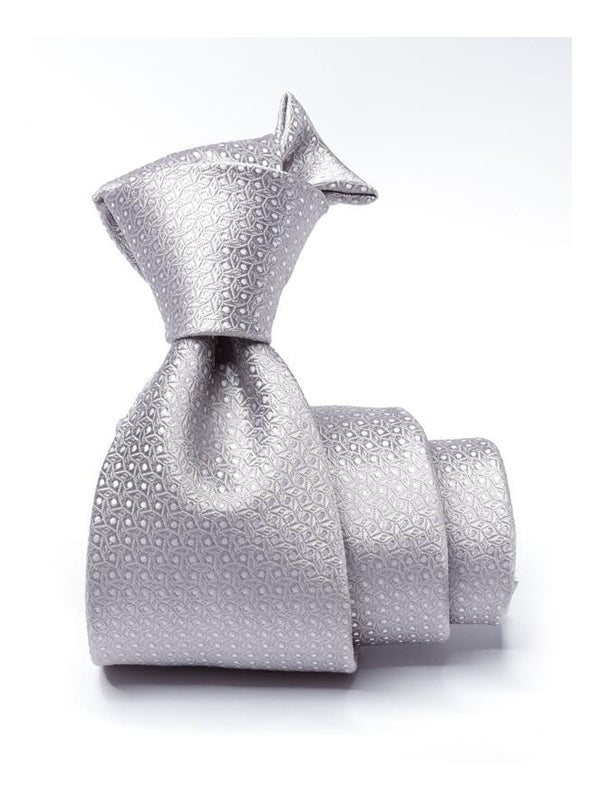 Campania Structure Light Grey Silk Tie