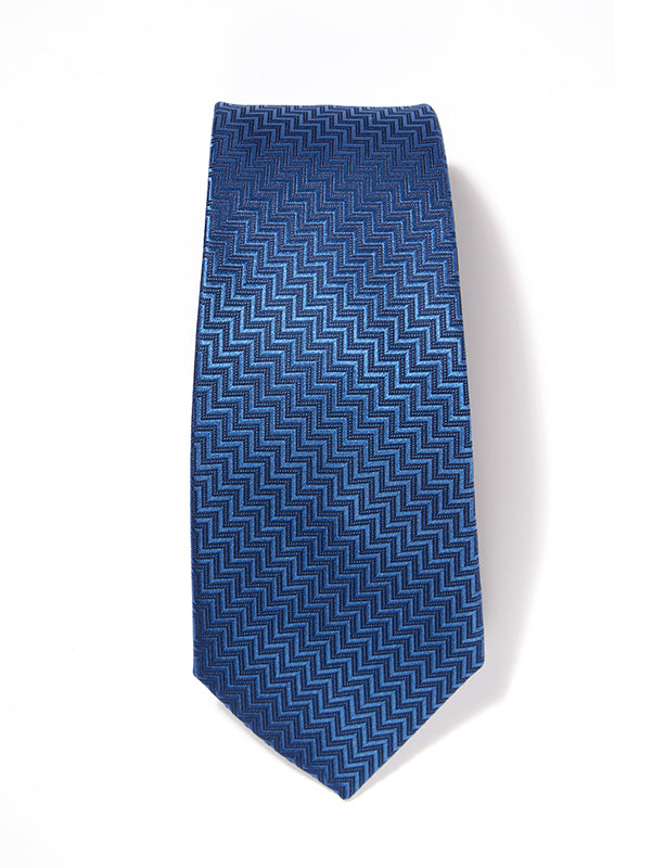 Campania Structure Solid Dark Blue Silk Tie