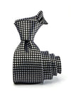 Campania Structure Solid Black & White Silk Tie