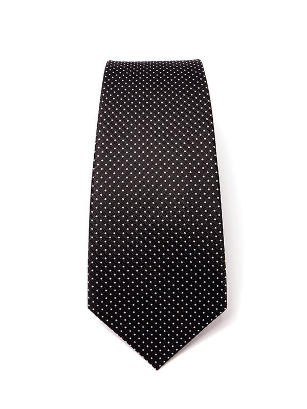 Campania Structure Black & White Silk Tie