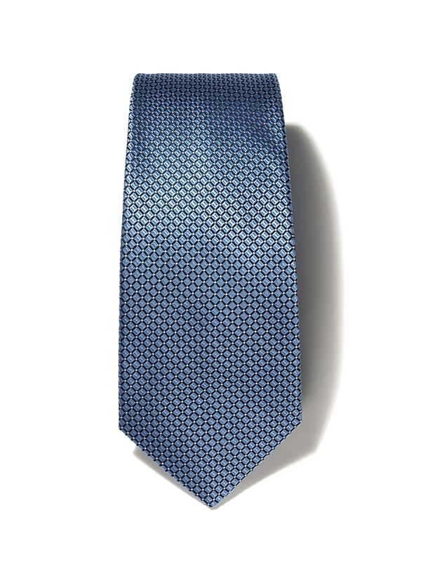 Campania Structure Solid Medium Blue Silk Tie