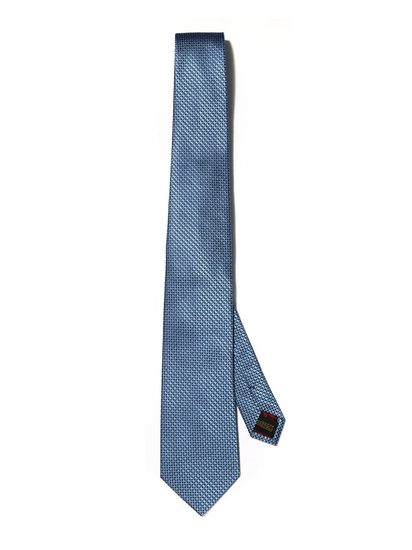 Campania Structure Solid Medium Blue Silk Tie