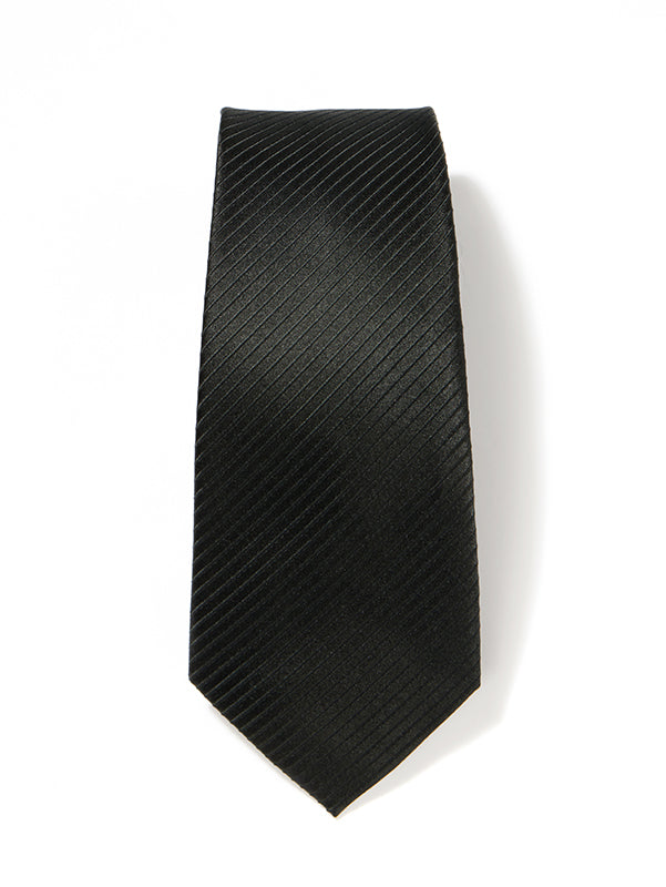 Campania Structure Solid Dark Black Silk Tie