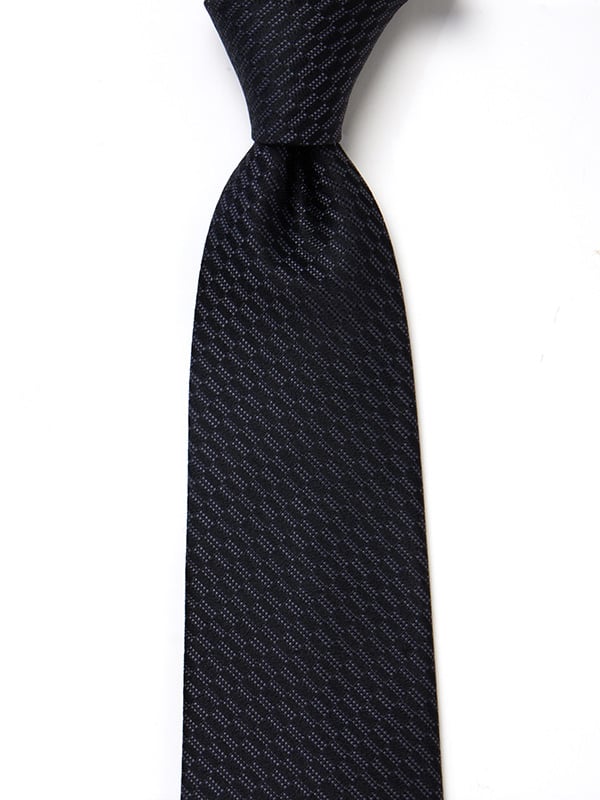 Campania Structure Dark Black Silk Tie
