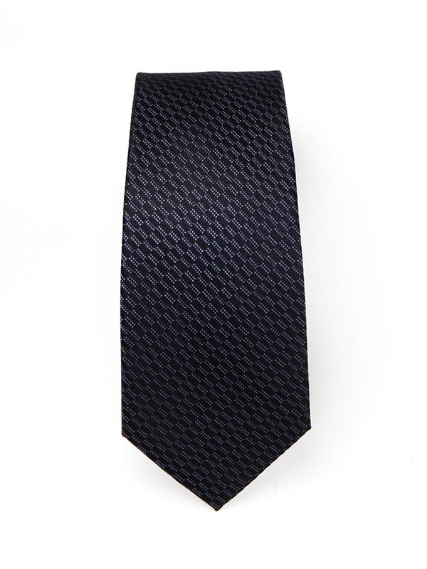Campania Structure Dark Black Silk Tie