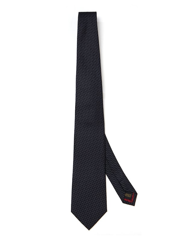 Campania Structure Dark Black Silk Tie