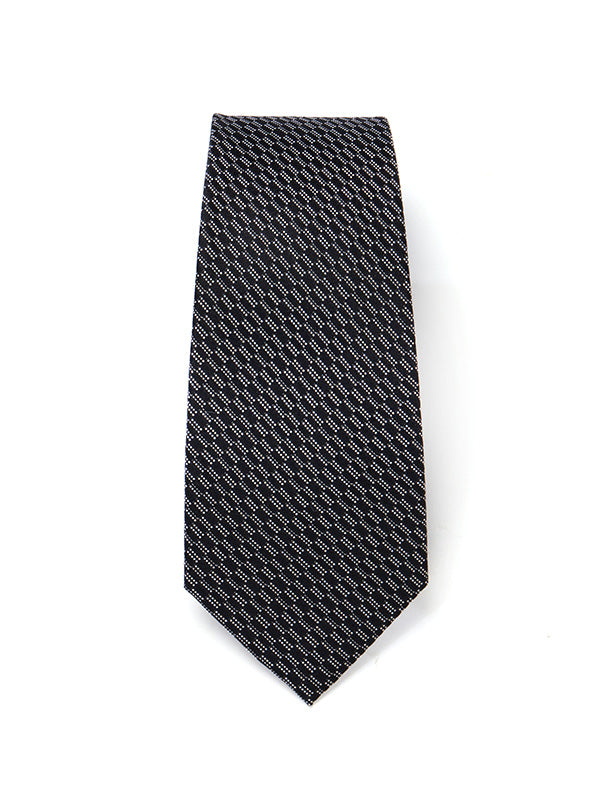 Campania Structure Black & White Silk Tie