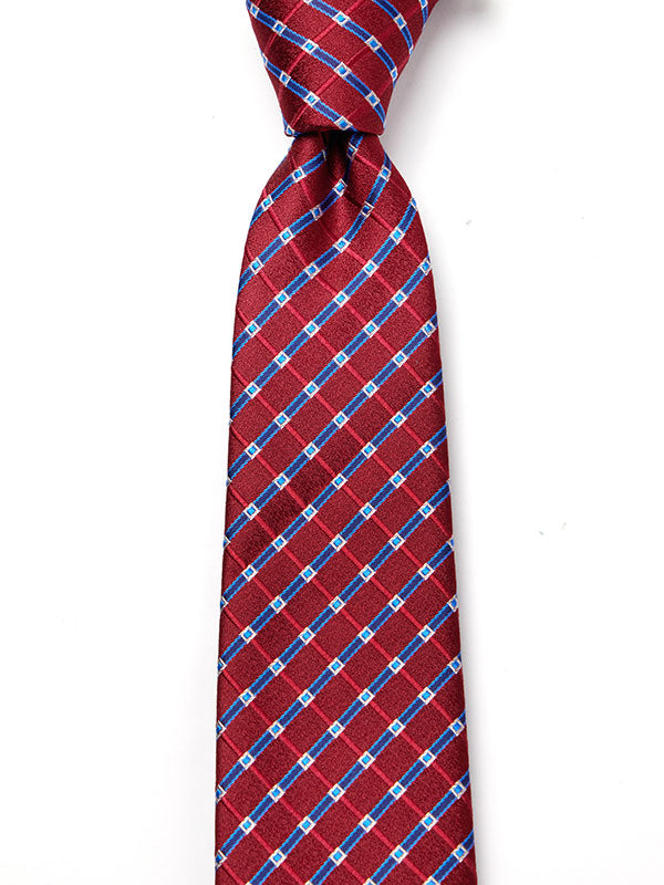 Como Check Dark Maroon Silk Tie