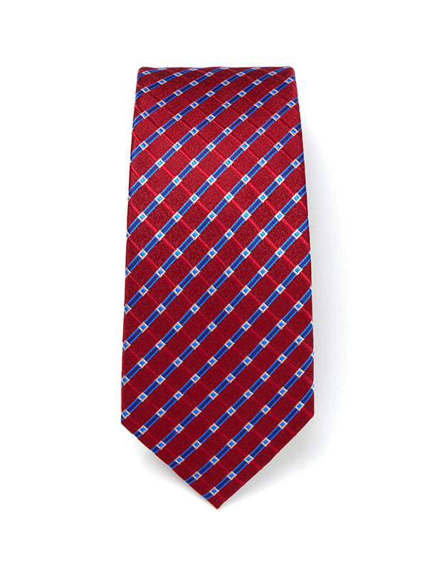 Como Check Dark Maroon Silk Tie