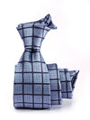 Como Checks Medium Blue Silk Tie